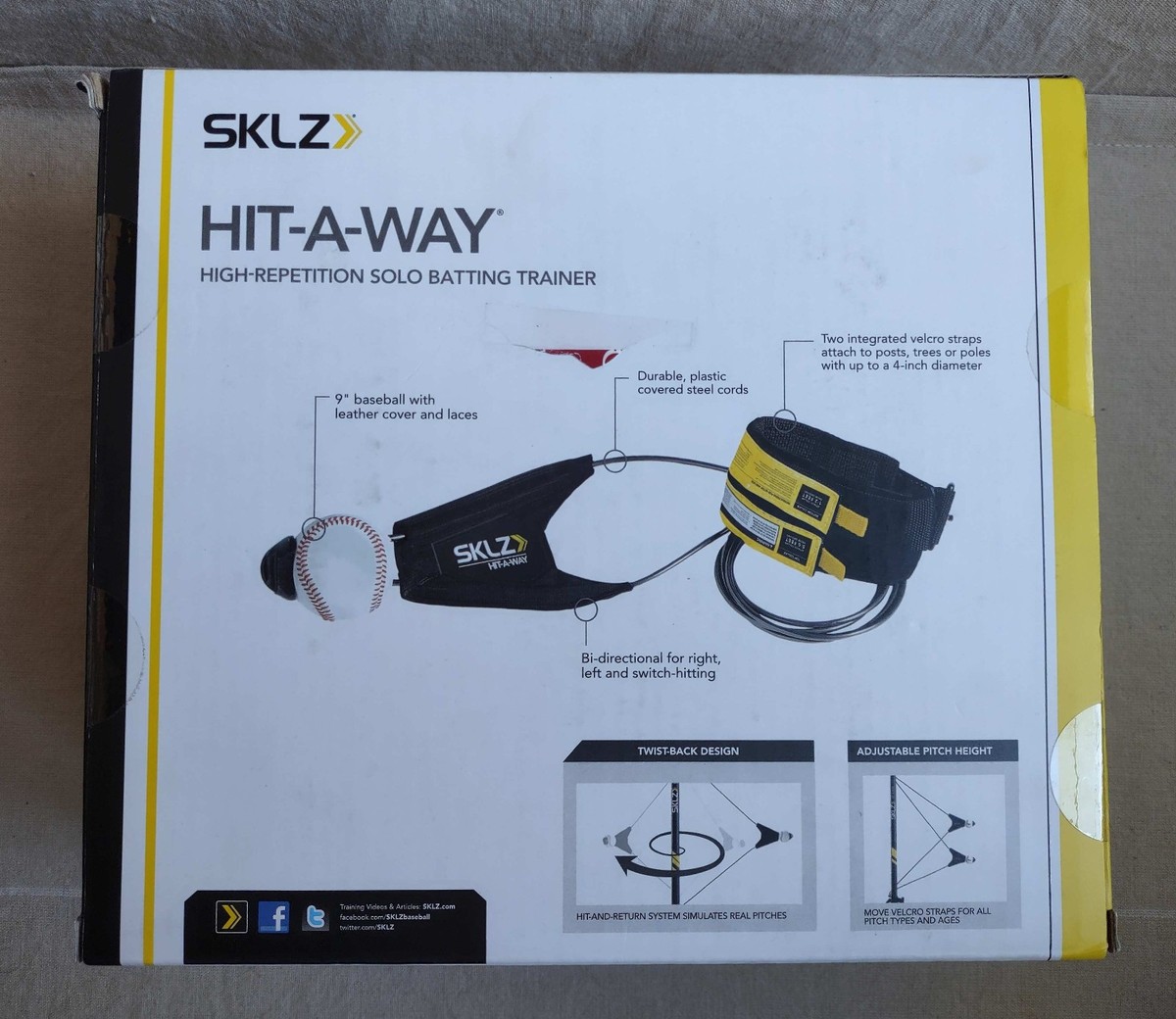 SKLZ Hit-A-Way Portable Baseball Training-Station Swing Trainer with Stand Black