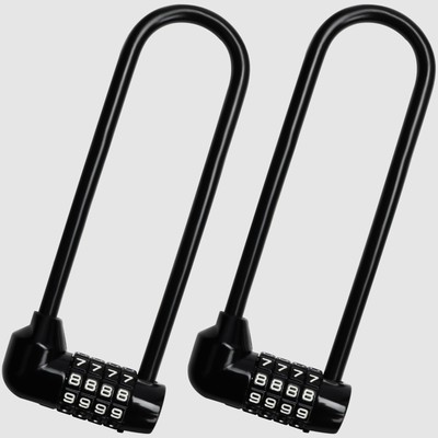 4-Stelliges Bügelschloss Fahrrad Diebstahlschutz (2er Pack)U Lock 16cm mit