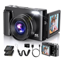 Cámara digital 4K para fotografía Cámara de vlogs con enfoque automático. neuvo.