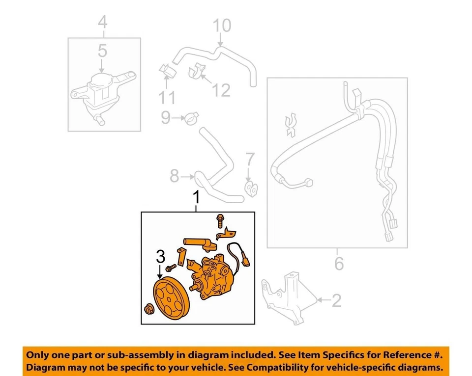 Bomba de dirección asistida Subaru Legacy 2010-2012 2,5 L 106 k millas OEM LKQ Foto 4 de 4