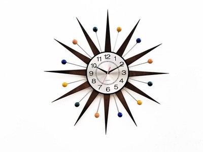 Bunte moderne Wanduhr Starburst Kugeluhr Mid Century Festlich Wohndeko