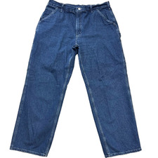 Carhartt B13 Dungaree Fit Mens Carpenter Jeans Dark Blue 38x30 100 Cotton Pants