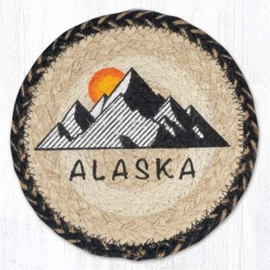 CAPITOL EARTH RUGS ALASKA Trivet/COASTER 7" round 100% Natural Braided Jute COASTER FREE SHIP