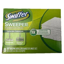 Swiffer Sweeper Dry Sweeping Cloths Pad Floor Mop Refills ~ Unscented 8 Count