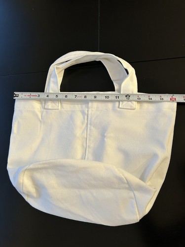 DKNY Reusable Fabric Tote White Feels Like Denim Black Initials - Picture 3 of 9