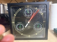 Vintage Sunbeam Weather Station Wall Clock Barometer Thermometer Hygrometer