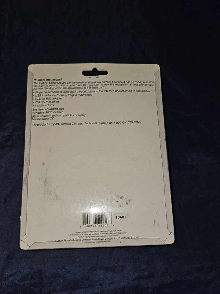 NEW Sealed Compaq optical scroll Mouse with USB to PS2 adapter connector - Image 2 of 4