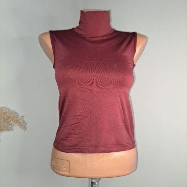 Women Ballin Sleeveless Top Burgundy Nylon 36 / S