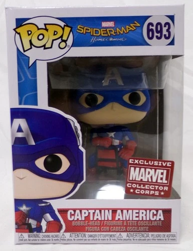 Funko Pop MCU Spider-Man Homecoming 963 Captain America Collector Corp Exclusive
