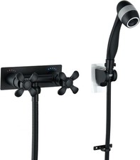 Black RV Shower Faucet with 3-Modes Shower Head and Hose, All Metal Camper Showe
