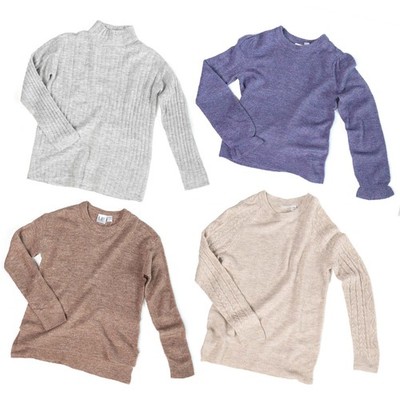 Damen Strickpullover Pullover Melange Woll-Optik Pulli NEU 36 38 40 42 44 46