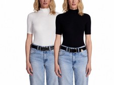 Steve Madden Women S Bodysuit 2-pack Black White Medium