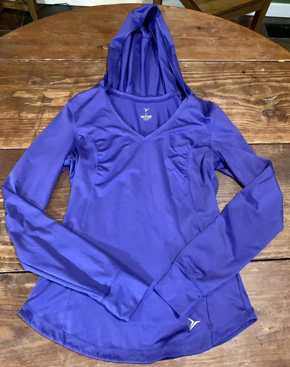OLD NAVY ACTIVE Women s Purple Long Sleeve Purple Running Hoodie Top Pullover XS