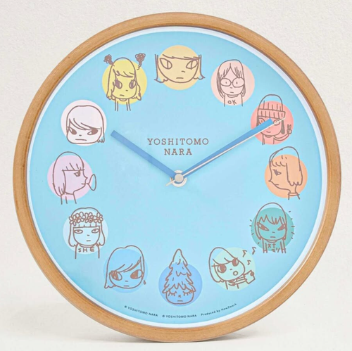 LAMMFROMM Yoshitomo Nara Wanduhr Y.N. UHR Siebdruck Glas JAPAN NEU - Bild 9 von 12