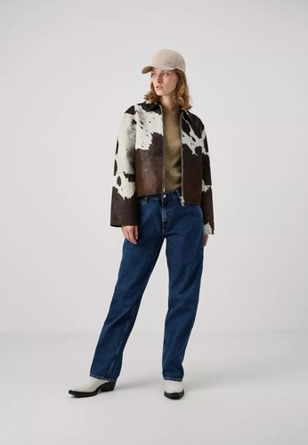 Genuine Women Cowhide Natural Hair On Cow Skin Leather Jacket - Picture 4 of 6