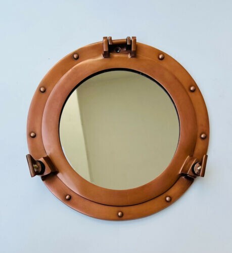 15 inch Copper Finish Porthole Mirror Wall Décor Living Room Bedroom Best Gift 15 inch Copper Finish Porthole Mirror Wall Décor Living Room Bedroom Best Gift