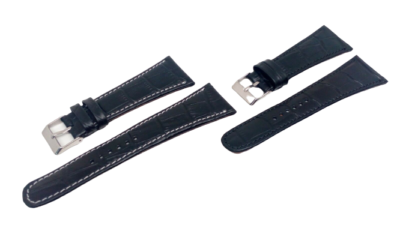 Bracelet Montre Chrono Noir à Barrettes, Couture Rouge - Taille 18 à 24 - Neuf Avec étiquette