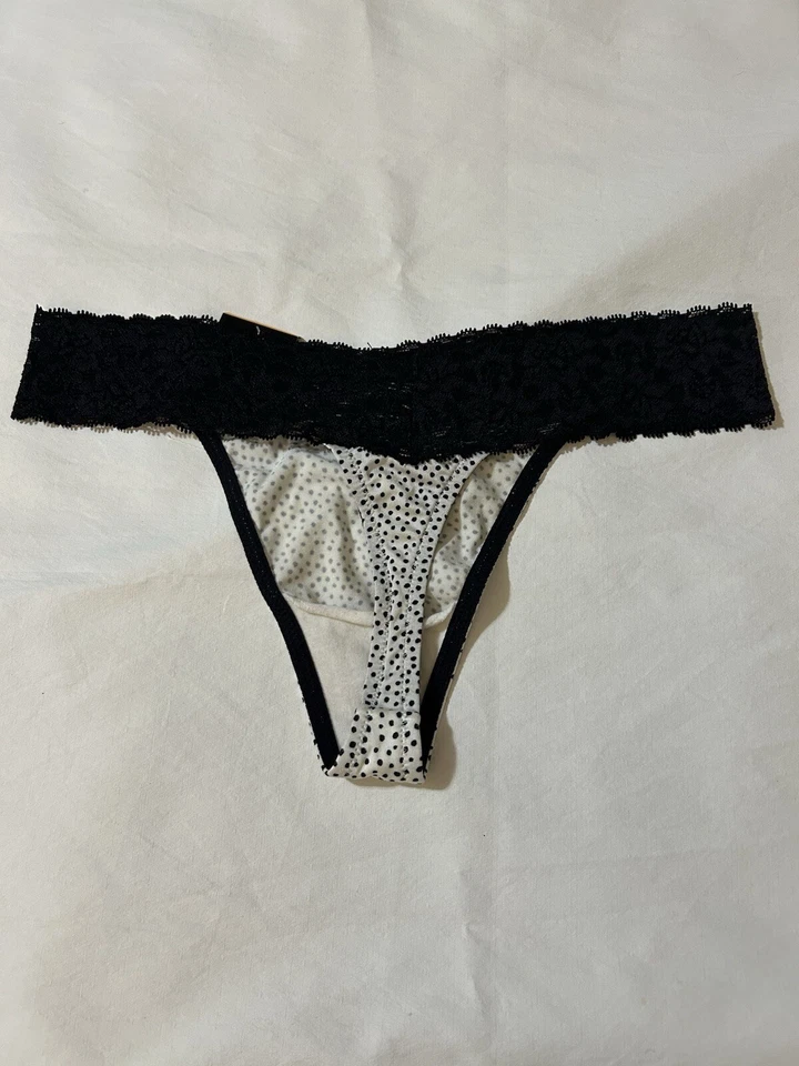 Maiden Form 女式 Dream Thong S/M 黑白 - 波尔卡圆点 11.99 美元 — 第 2/3 张图片