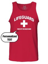 HOMBRE PERSONALIZADO SALVAVIDAS PERSONALIZADO DIVERTIDO PLAYA SEGURIDAD FIESTA HALLOWEEN CAMISETA SIN MANGAS