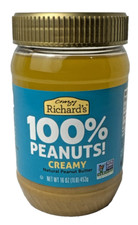 Crazy Richards 100 Peanuts Natural Peanut Butter Creamy NEW Sealed