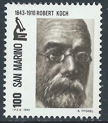 1982 SAN MARINO PIONEERS OF SCIENCE ROBERT KOCH MNH ** - ED