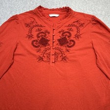 Chemise Femme LUCKY BRAND En Coton Eyelet Orange - Taille S, Occasion Excellent état