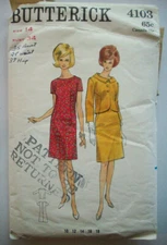 60's? A-line dress short jacket pattern 4103 size 14