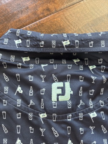 Foot Joy FJ 19th Hole Navy Golf Shirt Polo Men’s Large - Picture 12 of 13