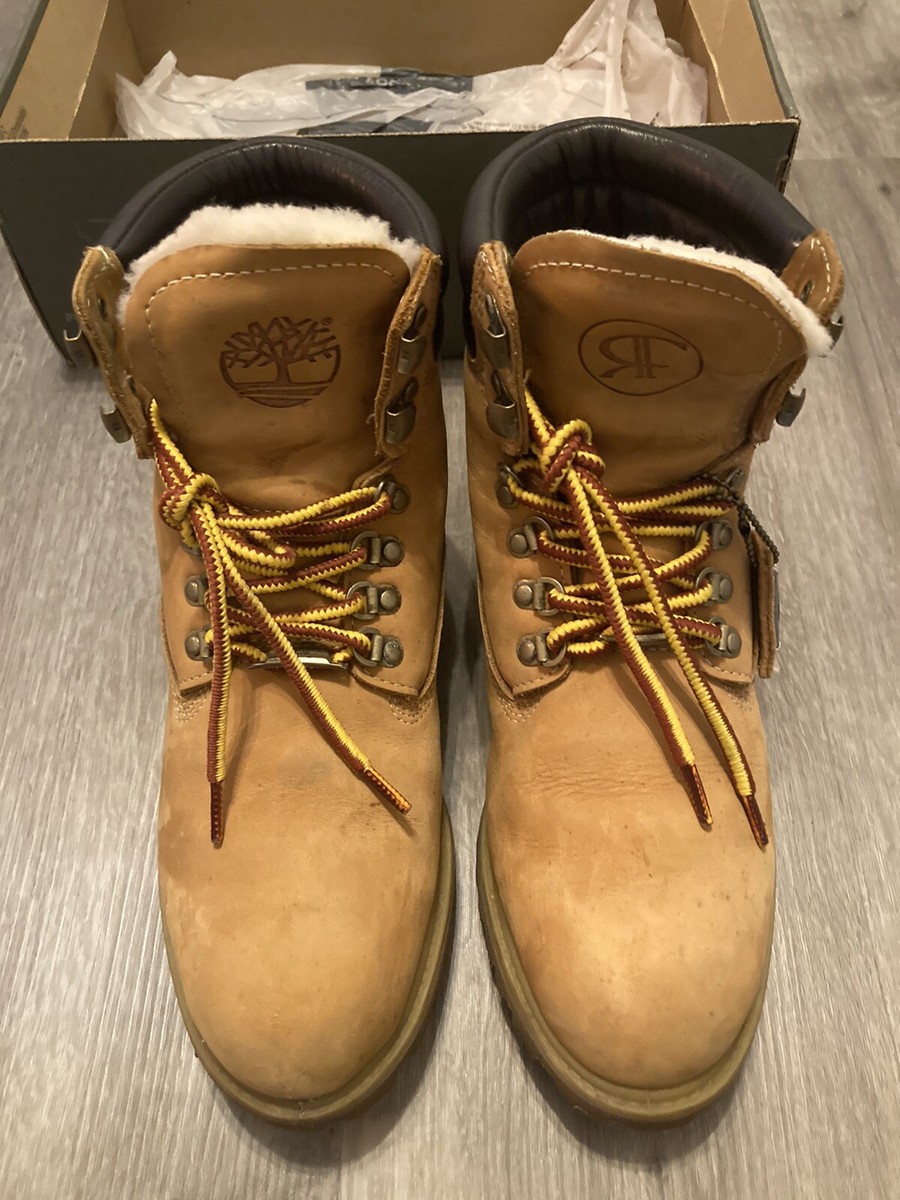 KITH Ronnie fieg timberland Wheat Nubuck Shearling Fur lined Men's