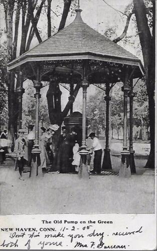 POSTCARD-1905 THE OLD PUMP ON THE GREEN, NEW HAVEN, CONN - 第 1/1 張圖片