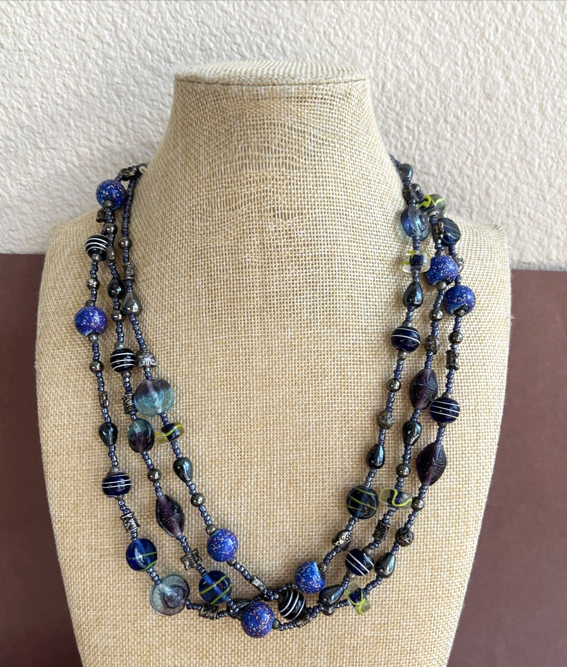 Artisan Handcrafted Silver Tone Multicolored Glas… - image 1