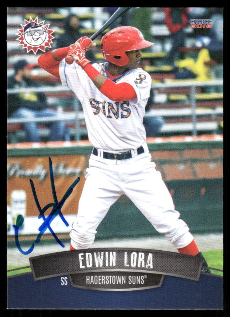 2016 Hagerstown Suns EDWIN LORA Signed Card autograph auto NATIONALS | eBay