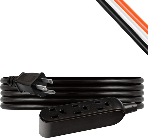 15 Ft Indoor Extension Cord - 3 Outlet Power Strip, Heavy Duty, 16 Gauge, UL ... - Picture 2 of 12