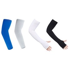4 Pairs Mix Sun Long Sleeves UV Protection Cooling Arm Sleeves-Thumb Hole Sports