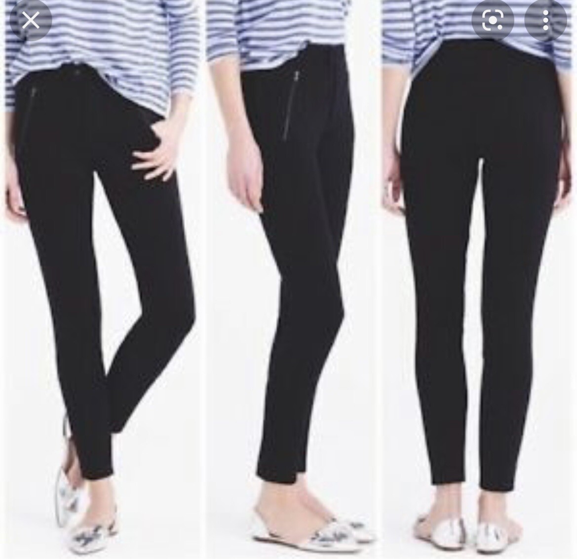 JCrew Black snap front ponte slim Pixie pants #B3… - image 1
