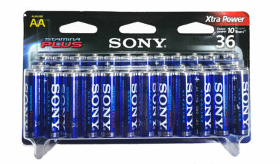Sony Stamina Plus Alkaline AA Batteries (36-Pack) Long Lasting Premium Quality