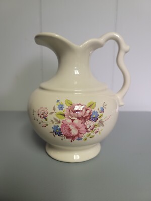Vintage Haeger White Pitcher With Roses #4074~ USA