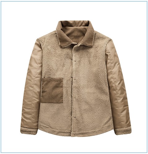 Men's Jacket Lambswool Top Coat Padded Thickened Plus Size Corduroy Gifts NEW - Picture 8 of 22