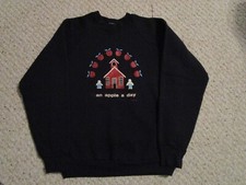Vintage 1989 "An Apple A Day" School House Teacher Sweatshirt Made in USA Size L