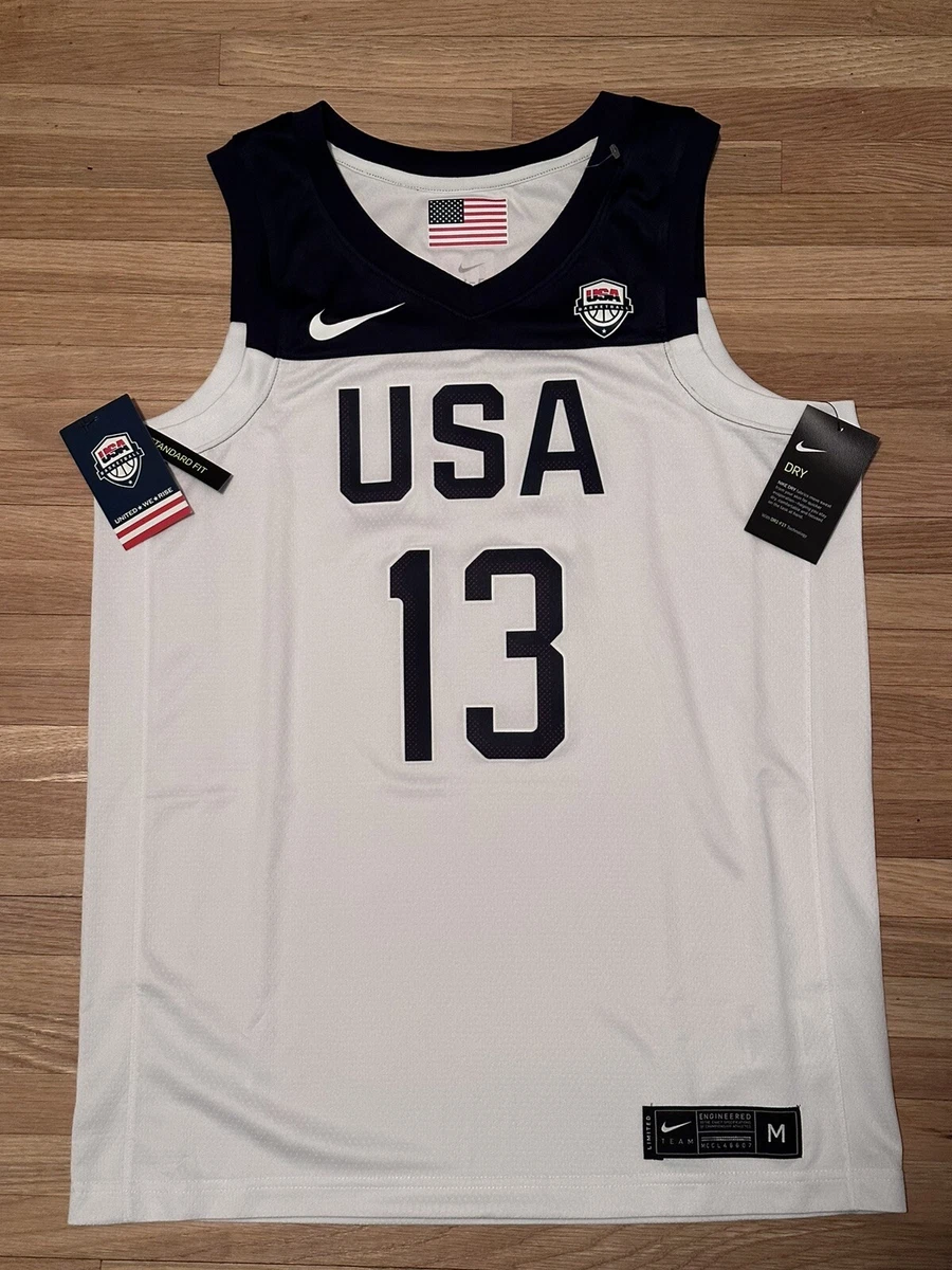 Men 13 James Harden Jersey White color USA Dream Team Swingman