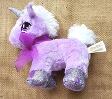 Dan Dee Beautiful Sparkle Purple Unicorn Plush Stuffed Toy 8"