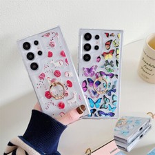 For Samsung S25Ultra S22 A15 A56 Fashion Clear Butterfly Pattern Soft Phone Case