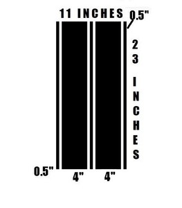 Hash-Mark-Double-Stripe-Five-Line-Vinyl-Decal-Dual-Fender-Universal-Graphic-Set