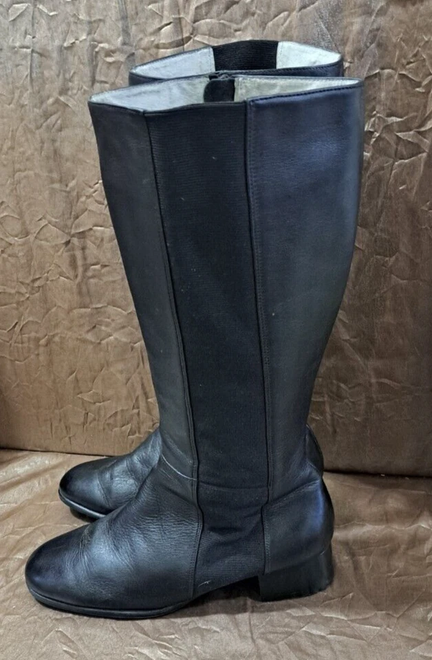 BOTAS ROS HOMMERSON MUJER 9.5WW CUERO NEGRO HASTA LA RODILLA CON TACONES NUEVOS Foto 3 de 4