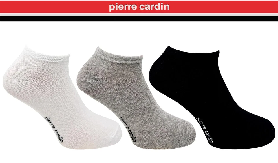 Pierre Cardin Trainer Socks Mens Cotton Rich Sneaker Liner Sports Sock (3 Pairs)