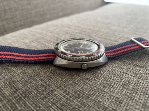 Vintage Seiko RALLYE 42mm Automatic Watch Blue Dial w/ Orange Hand 7006-8030 - Picture 7 of 17