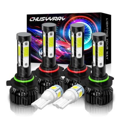 For Mitsubishi Lancer 2008-2015 4x Combo LED Headlight HI/LO Bulbs Kit 6000k