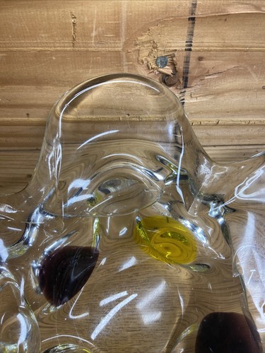 Vintage Murano Blown Glass Lemon Cherry Flower Bowl MCM MINT - Picture 4 of 24