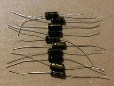 10 New Supertech 5 uf 50v Axial Capacitors Guitar Tube Amp & Stereo Caps (Qty
