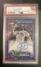 2024 Topps Chrome Prelander Berroa Purple Auto /299 PSA 9 Pop 1 Mariners